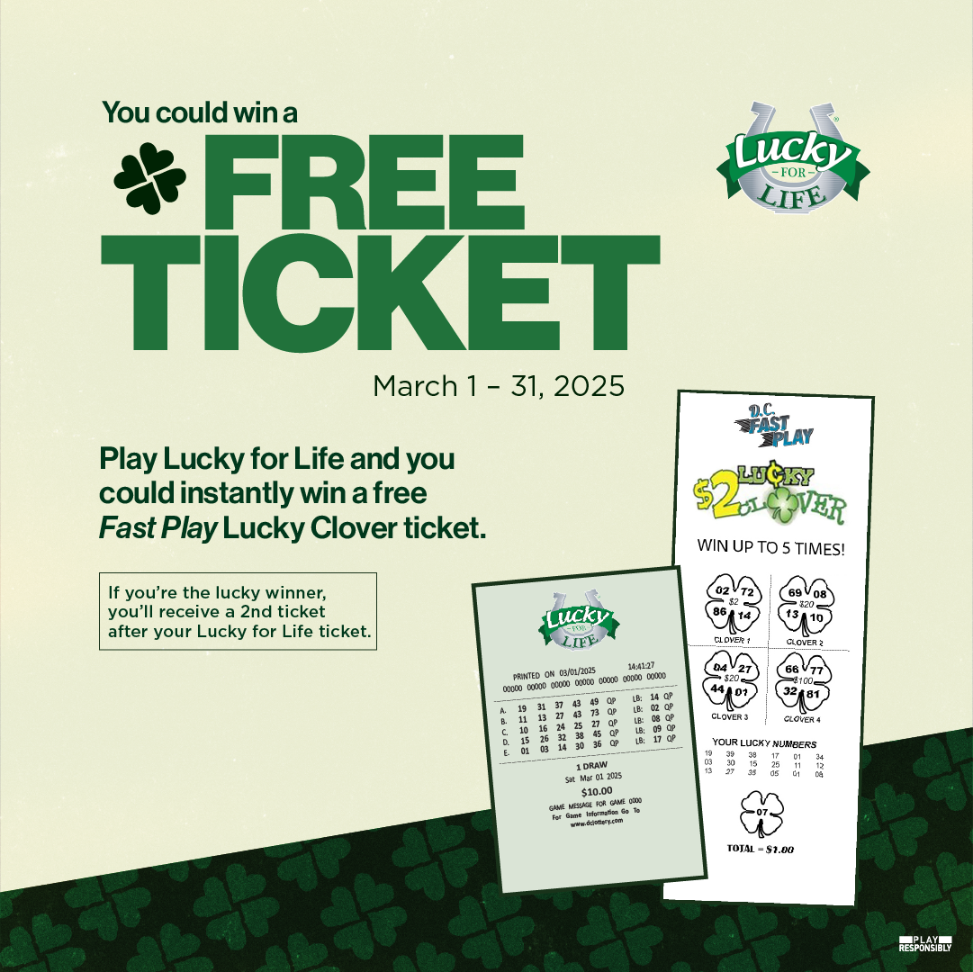 Lucky for Life Free Ticket Promotion | DC Lottery